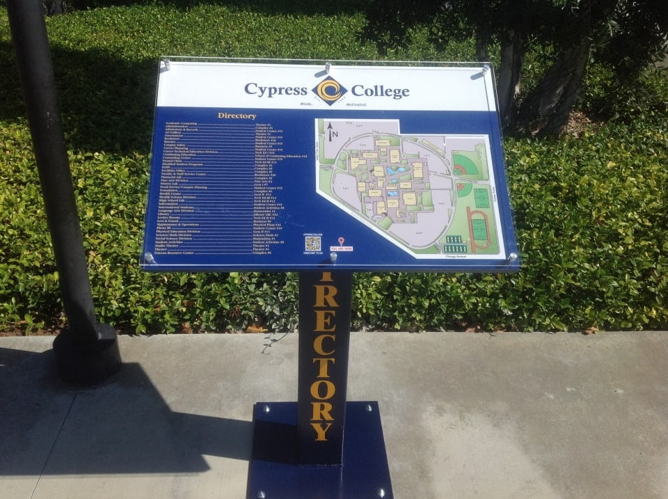 Cypress College Orders 15 Campus Directory Signs