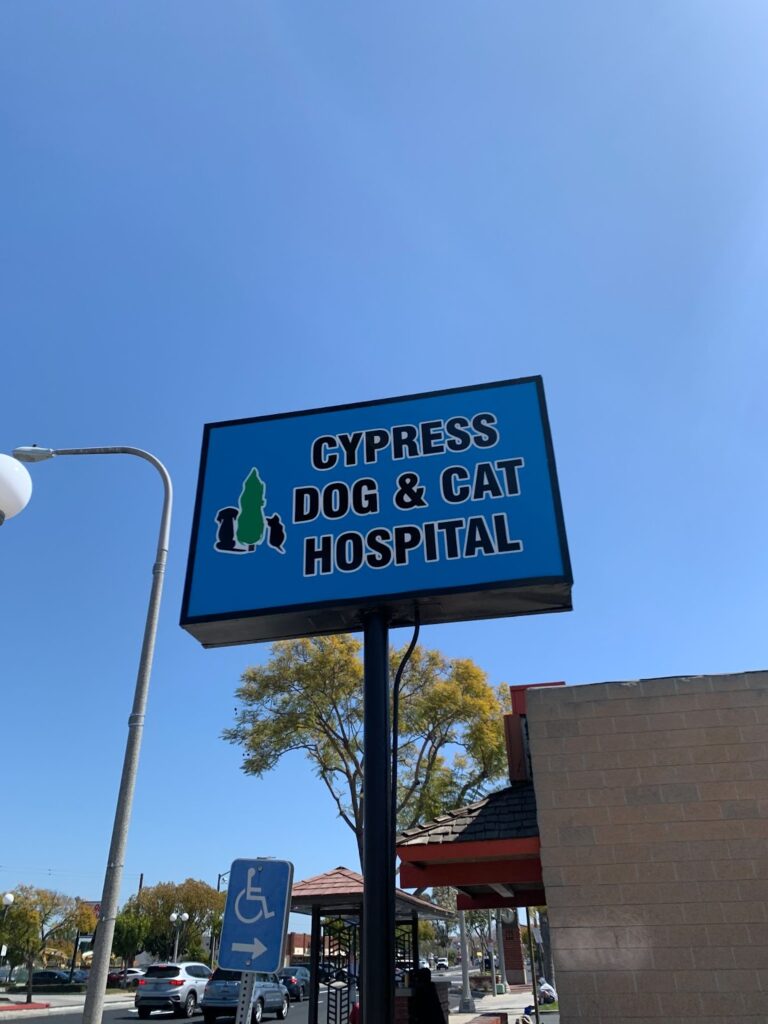 Cypress Dog & Cat Hospital pylon sign