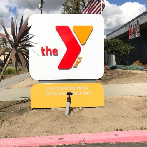 Los Cerritos YMCA facility monument sign