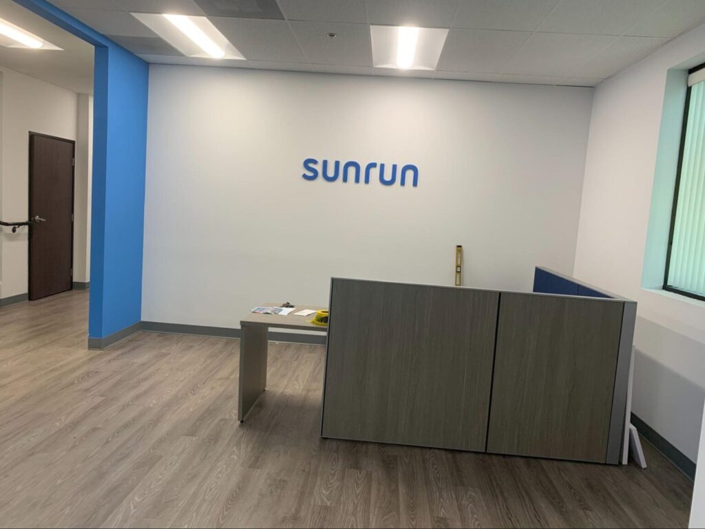an interior office sign for Sunrun
