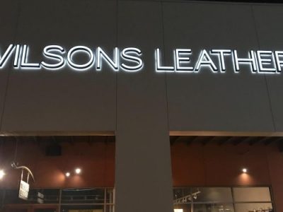 Wilsons Leather - Commerce, Los Angeles CountyScope of work: Fabricate and install face lit and reverse lit channel letters