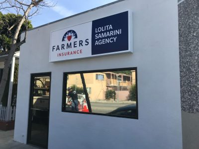 Custom light box sign for Farmers Insurance agent